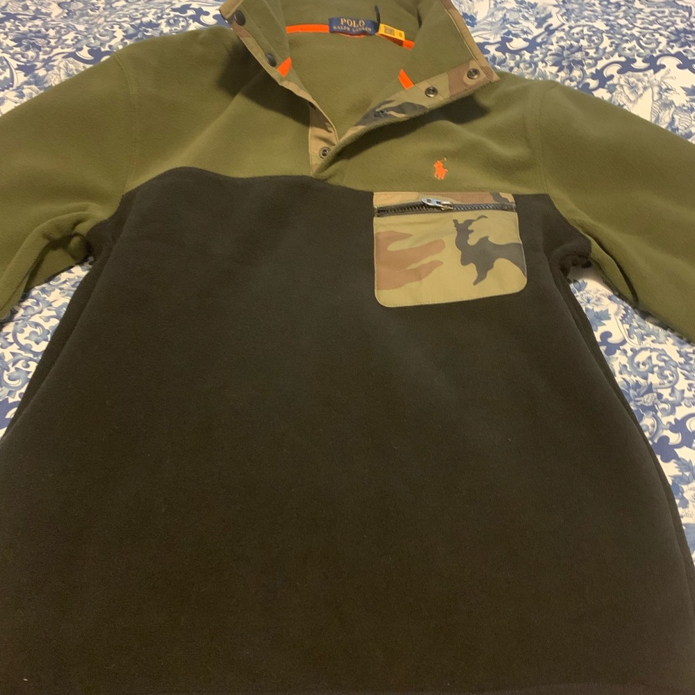 Polo Ralph Lauren fleece size M color green/black/orange NEW